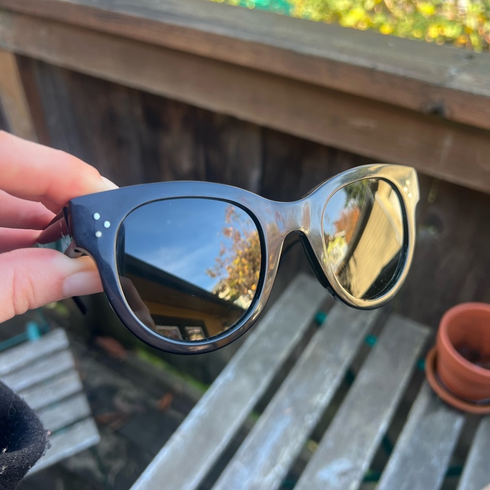 Celine Women's Round Black Sunglasses - Picture 11 of 15